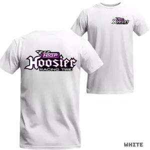 Hoosier Racing Tire Print Streetwear T-Shirt, Hardcore Racing Style Tee for Speed Enthusiasts & Car Show Fans, Unisex Soft Pure Cotton Top, Perfect Summer Casual Wear