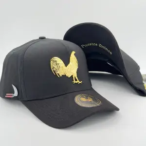 New Edition Black Golden Rooster Semi-Curved Cap