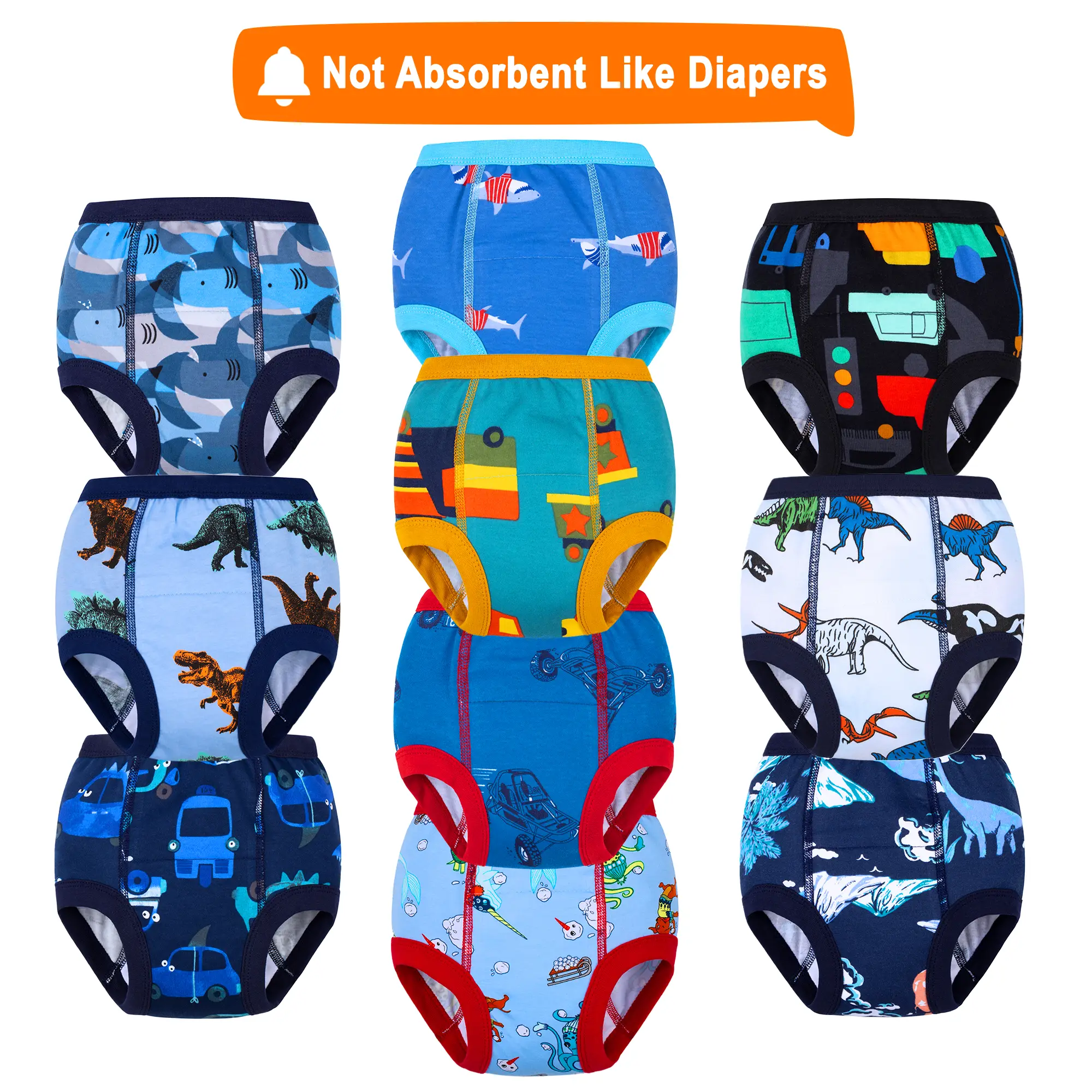 10-Pack Cotton Potty Training Pants – Soft and Comfortable Reusable Training Underwear for Kids, Perfect for Boys and Girls