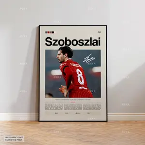 Dominik Szoboszlai Poster, Szoboszlai Reds Wall Art, Framed Szoboszlai Print, Liverpool FC Team Decor, Liverpool Fan Gift Idea, Soccer Print