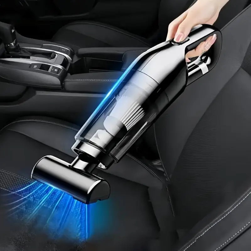 Portable Wireless Car Vacuum Cleaner, USB Charging Car Vacuum Cleaner with Long Hose & Brush & Flat Straw & Floor Brush & Filter, Multifunctional Car