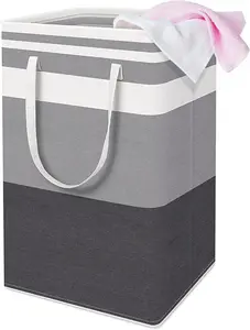 2-Pack Large Laundry Basket,Waterproof, Freestanding Laundry Hamper, Collapsible Tall Clothes Hamper With Extended Handles For Clothes Toys In The Dorm And Family-(Gradient Grey, 75L)