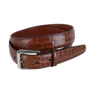 Trafalgar 30mm Mock Alligator Embossed Italian Leather Belt, Embossed Leather Belts