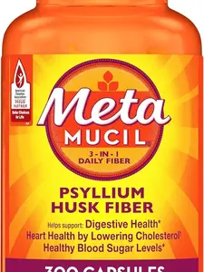 Metamucil, Psyllium Husk GLP-1 Friendly Fiber Capsules, 300 Capsules, 3-in-1 Fiber Supplement, Daily Psyllium Husk Fiber Capsules Help Support Digestive Health by Promoting Regularity*
