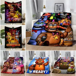 Printed Blanket Picnic Blankets Warm Blanket Soft and Skin-friendly Cartoon Five Night At Freddy Blanket Home Travel Birthday Gift