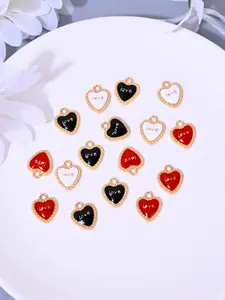 10 Fashionable Heart Charms, Perfect for DIY Jewelry Making, Ear Rings, Necklaces, Bracelets, Keychains, Valentine's Day, Mother's Day Accessories