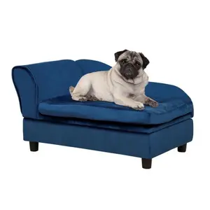 【Bellemave】PawHut Luxury Fancy Dog Bed for Small Dogs with Hidden Storage, Small Dog Couch with Soft 3" Foam, Dog Sofa Bed, Cushy Dog Bed, Modern Pet Furniture for Puppies and Little Breeds