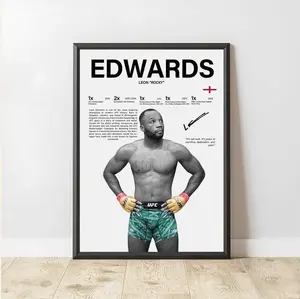 [Unframed Poster] Leon Edwards Poster UFC Wall Art MMA Print Sports Room Decor Fight Fan Gift, Gift For Her