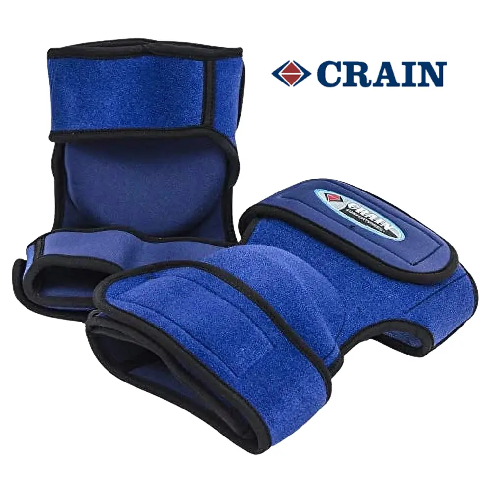 Bontool Crain Blue Neoprene Knee Pads for carpet installation & flooring pros. Heavy-duty synthetic rubber protective gear.