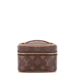 Pre-owned Louis Vuitton Canvas Coated Toiletry Bags Nice Vanity Case Monogram Canvas Nano by Rebag