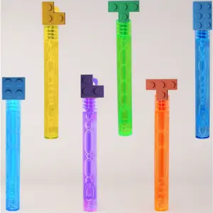 24Pcs Building Blocks Bubble Wands for Kids, Building Blocks Party Favors, Cute Bubble Wand for Birthday Party Supplies, Pinata Stuffers Goodie Bag Gifts Pinata Filler Classroom Prizes