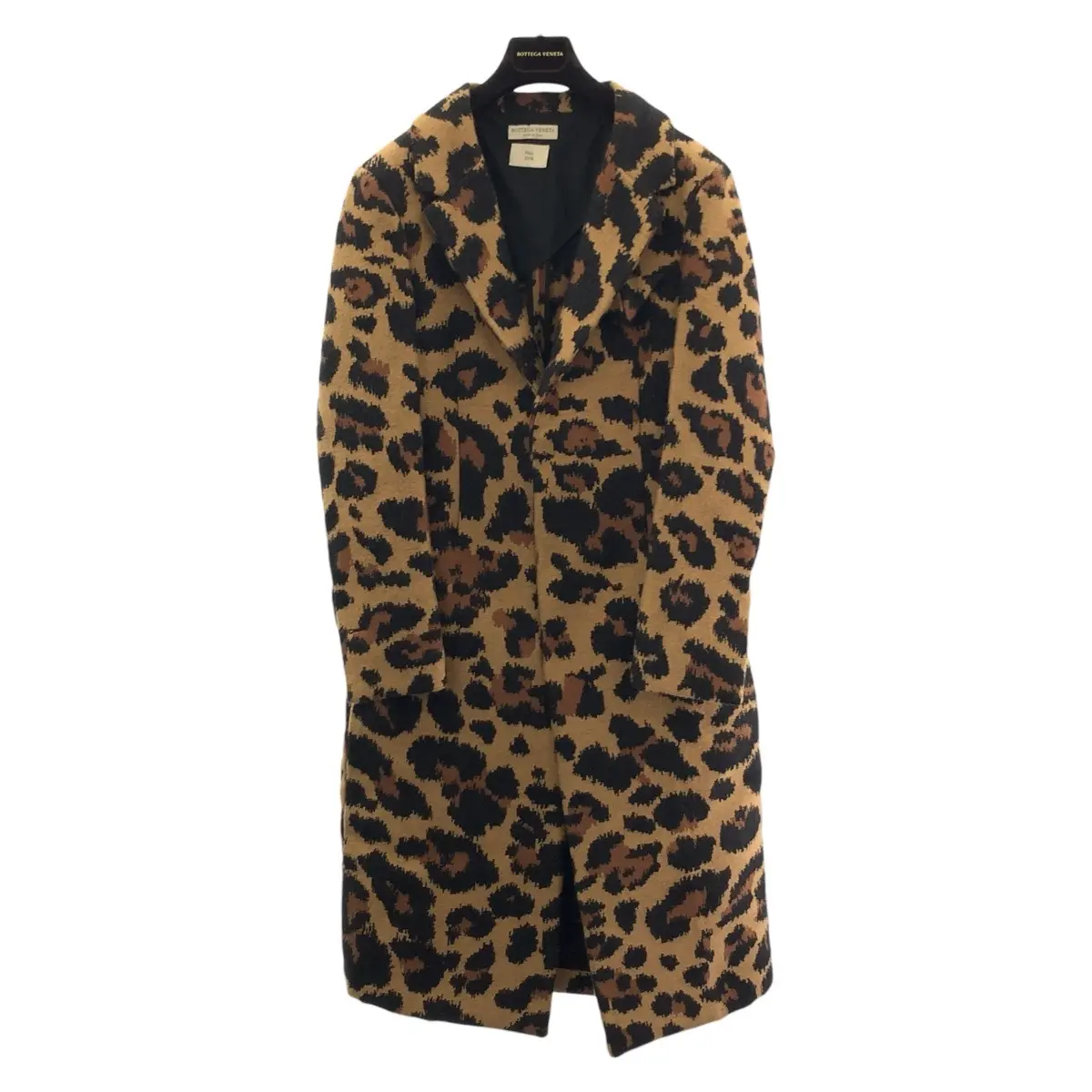 Pre-owned BOTTEGA VENETA Nylon Small Leather Goods Leopard Acrylic Mohair Long Coat