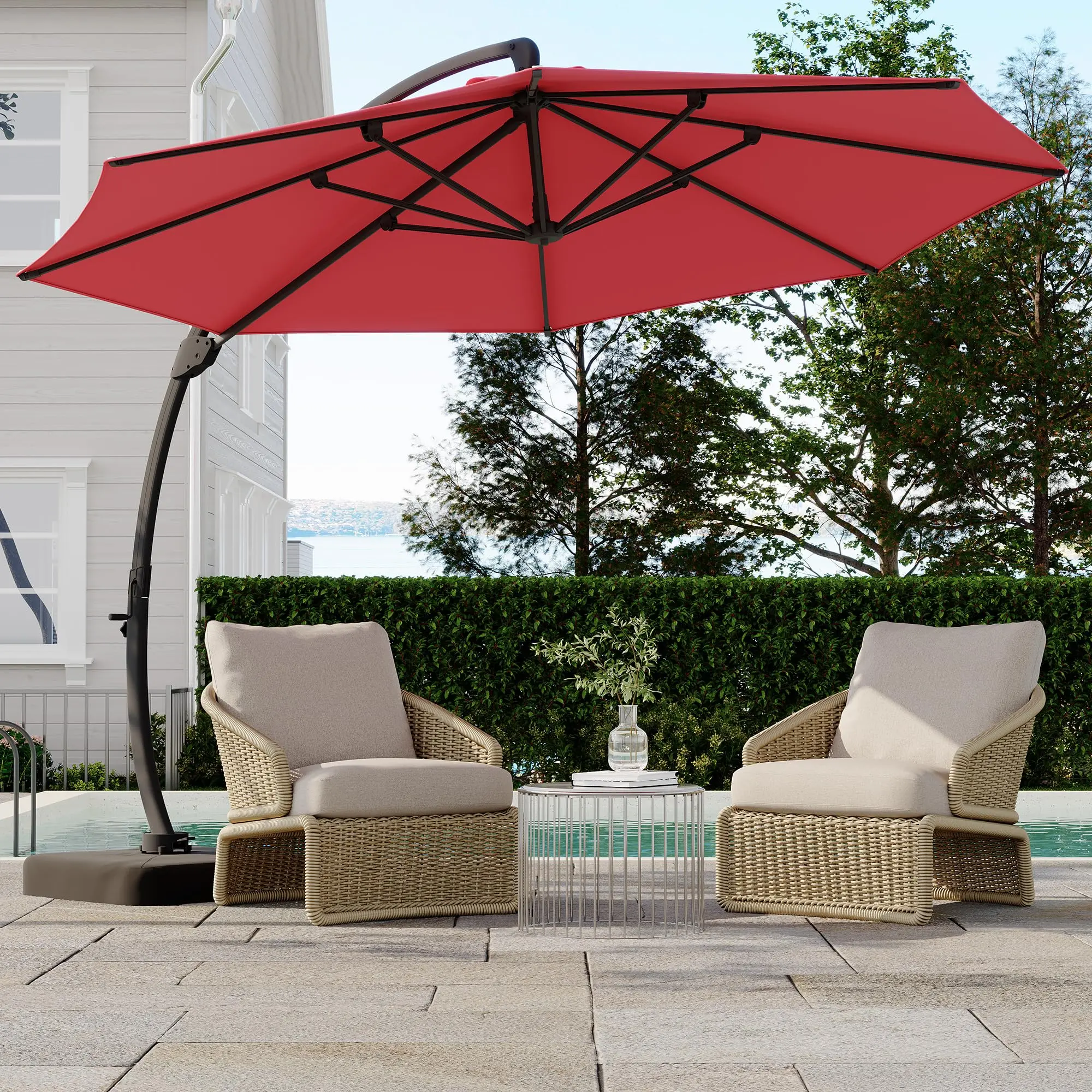 GARVEE 4 Pieces Outdoor Patio Furniture Set with Loveseat