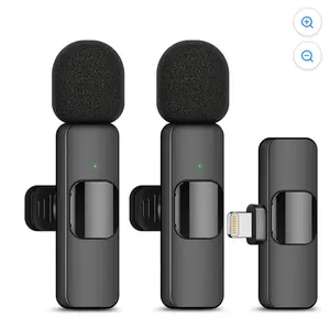 Mini Microphone for iPad Android Lavalier Microphone for Video Recording 2 Pack Mic Clear Recording with USB-C for Podcast Microphone 4 Extra Windscreens Rechargeable Plug and Play