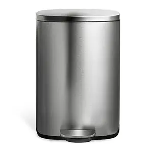 NINESTARS 13 Gallon Step-On Trash Can, Stainless Steel Kitchen Garbage Bin with Lid, Hands Free Pedal Waste Can for Home