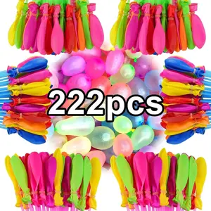 222 Pcs Rapid-Filling Self-Sealing Tropical Colored Water Balloons, Outdoor Family Fun, 6 Pack, Kids Summer Activities