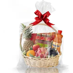 10 Pack 24 x 30 Inches Clear Gift Bags,Large Cellophane Wraps for Gift Baskets,Plastic Wrap.