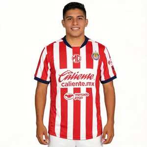 2425 Chivas Home Short Sleeve Top Football Jersey
