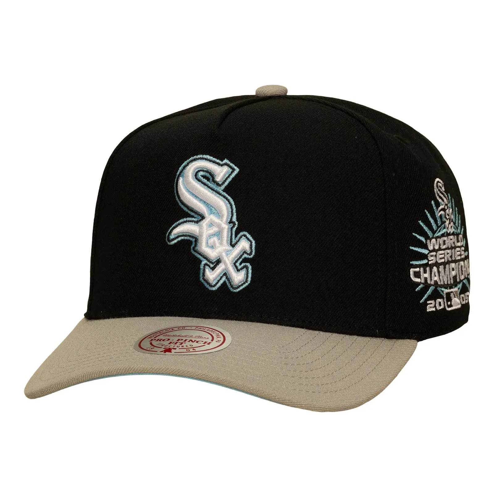 Chicago White Sox Black/Gray In the City Pro Pinch Snapback Hat MLB Throwback Cap Adjustable Fan Gear Mitchell & Ness