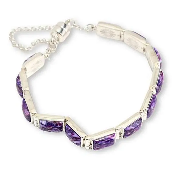 Mine Finds by Jay King Purple Spiny Oyster Shell Line Bracelet with Magnetic Clasp