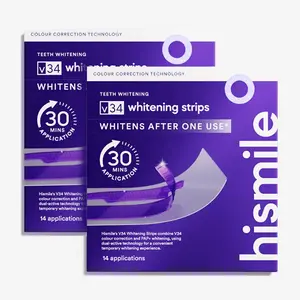 HiSmile Multi-pack Whitening Strips, Teeth Whitening Strips, Purple Tooth Whitening, Tooth Stain Treatment, Combining Whitening and Colour Correction