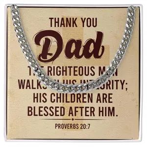 Gift For Dad Christmas, Birthday, Father's Day Custom Cuban Link Chain for Dad - Great Gift For Birthday, Christmas And Other Special Events