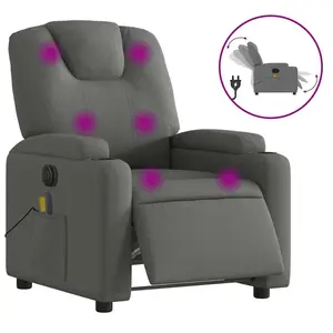 vidaXL Electric Massage Recliner Chair, Reclining Armchair for Elderly, Wingback Push Chair for Home Theater Cinema, Modern Style, Dark Gray Fabric 3205971