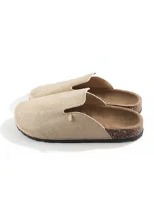 Unisex Slip-On Mules, Casual Round Toe Flat Shoes, Textile Upper & Rubber Sole, All-Season Wear, Anti-Slip & Durable, Ideal for Daily Use