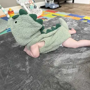 Baby Boy Girl Dinosaur Costume Cute Sleeveless Romper with Hat Newborn Infant Mardi Gras Cosplay Clothes