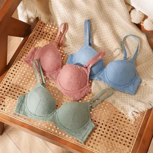 6PCS Patterned Breathable Underwire Bra Set, Soft Mesh Push Bra, Smoothing Lift Bralette, Soft Supportive Lingerie for Daily Wear Everyday support Spring Statements