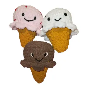 Crochet Ice-cream Cone Amigurumi Plushie, Cute gift & decoration, Christmas gift Plush