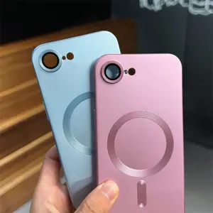 Magnetic For iPhone 17 11 12 13 14 15 16 Pro Max X XS XSMAX 7 8Plus SE2 SE3  16E SE4 Matte Luxurious Metallic Luster Design and Full Camera Lens Protection Film Protector