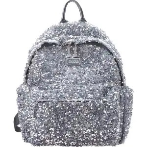 Stylish Sequined Backpack for Women Versatile Casual School Shoulder Bag with Elegant Design and Ample Space