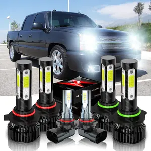For 2003 2004 2005 2006 Chevy Silverado 1500 2500 3500 HD 6X 6000K LED Headlight+Fog Light Autos Automotive