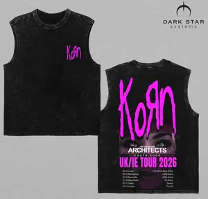 K0rn UK IE Tour 2026 Graphic Tee | Tour Dates Shirt | Vintage Nu-Metal Inspired Tee | Oversized Rock Streetwear | Washed T-Shirt Hoodie Sweatshirt Tank Top | Unisex Music Fan Gift (Hoodie, Sweatshirt, Tank Top Options)