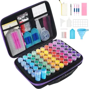 Diamond Painting Storage Containers 60 Slots Accessories and Tools Portable Diamond Painting Organizer Shockproof Diamond Art Storage Case Jewelry Beads Storage Box