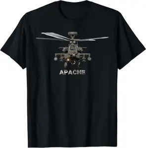 100%cotton AH-64 Apache Helicopter T-Shirt