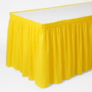 Vibrant Yellow Plastic Table Skirt - 168" x 29"
