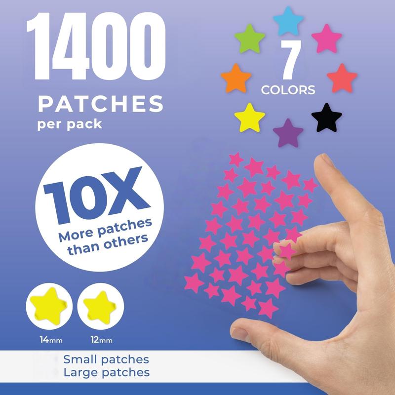 1400 Patches,Star Pimple Patches for Face Hydrocolloid, Absorbing Cover, Tea Tree, Hydrocolloid Acne Patch, Cute Star Pimple Patch