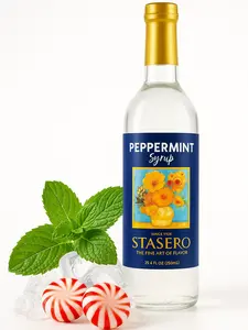 Stasero Peppermint Syrup 25.4 fl oz (750 mL) Bottle - Concentrate for Coffee Espresso Teas Italian Sodas Lemonades Shakes Frappes Desserts and More Beverage
