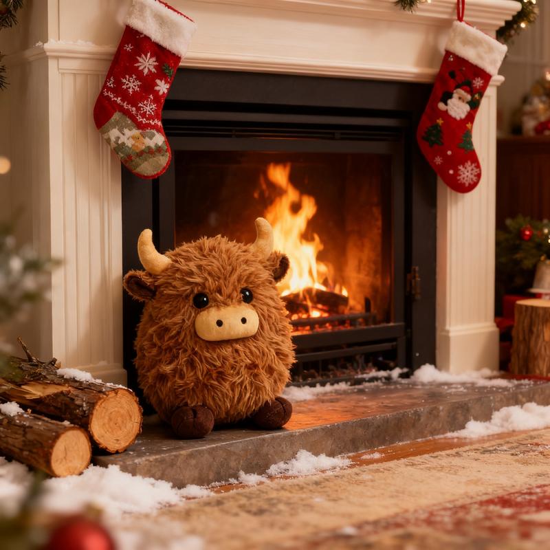 Scruffy Highland Cow Plushie, 8-Inch Fluffy Cuddly Stuffed Animal Toy, Cute and Ugly Aesthetic, Perfect Gift for Animal Lovers, Kids' Gifts