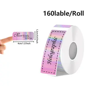 Thermal Label Paper Roll Direct Thermal Labels Compatible with Phomemo D30/d30s/d32/d35/q30 P11/p12/p15/p50s Printers, Labels For Printers, Multicolor Glossy Labels 12x40mm 160pcs