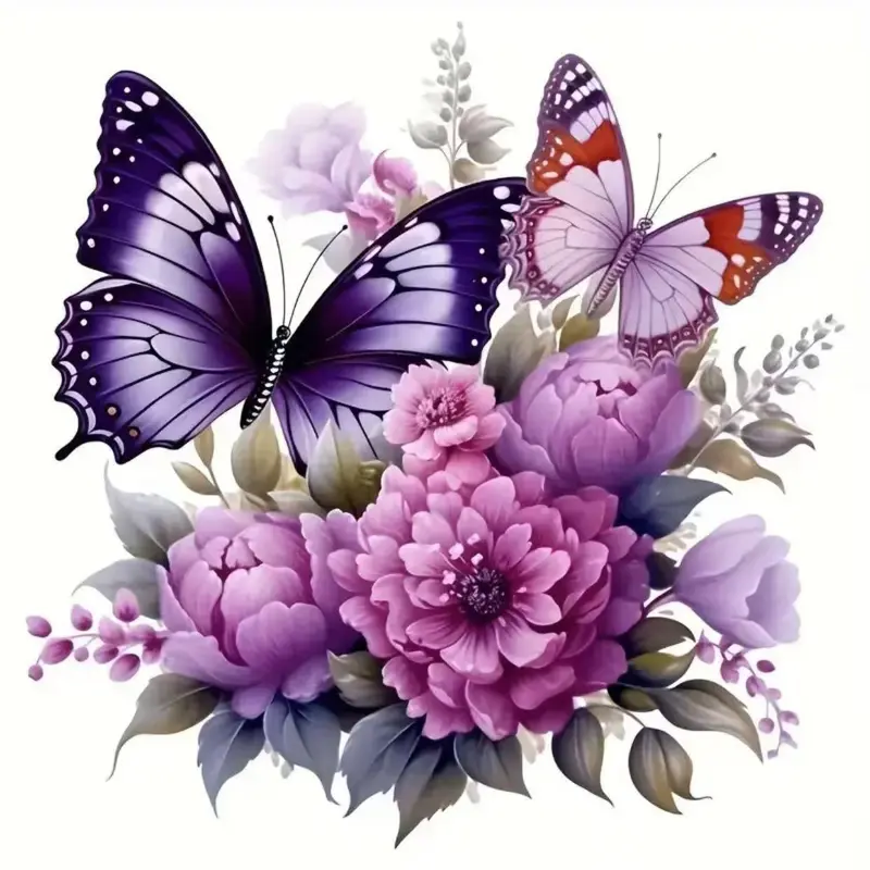 Flower and Colorful Butterfly Stickers, Durable for Cars Motorcycles Laptops and More, Perfect for Personalizing Your Style