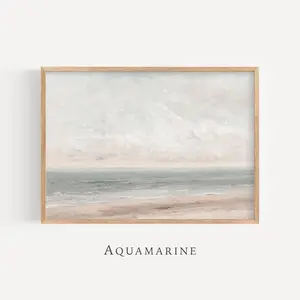 Muted Landscape Print, Coastal Wall Art, Minimalist Beach Painting, Neutral Wall Art, Beach House Wall Art, instant Download - Se084