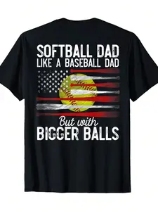 Mens Softball Dad Like A Baseball Dad Definition On Back T-ShirtFamily T-Shirt