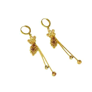 Fashionable and exquisite full-diamond zircon flower and leaf tassel earrings 2026 new design unique earrings aE50105-EH