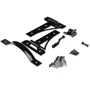212 MAIN Cottage Style Outdoor Gate Suite Kit, HHI 257819 V8430 Model, Self-Latching Surface-Mount Design with Latch, Hinges, Pull Handle, Black for Sailing, Water Sports