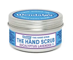 Wendalas THE HAND SCRUB-EUCALYPTUS LAVENDER Pure Cane Sugar UnRefined Organic Coconut Oil Shea Butter Cleansing Body Care with Optiphen & Essential Oils