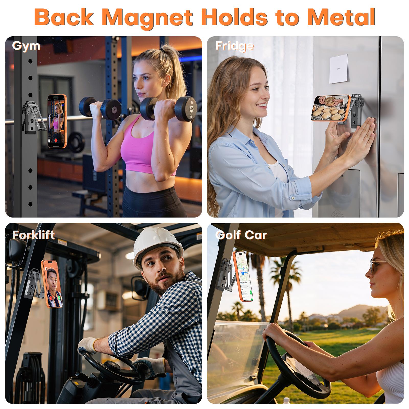 OMOTON TP06 Phone Holder for MagSafe Tripod Hook with Magnet Back & Arca-Swiss Base [Equipped Lanyard], 360°Rotating with 1/4" Screw, Magnetic Phone Tripod for iPhone 17/16 Pro Max Air Fits Vlog, Travel, Gym