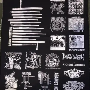 Folk punk patches sheet quilt fabric